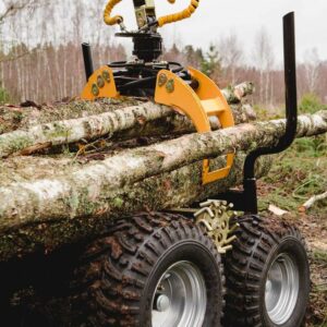 Skogsvagn med kran 4,2 m inkl drivning lastar trä