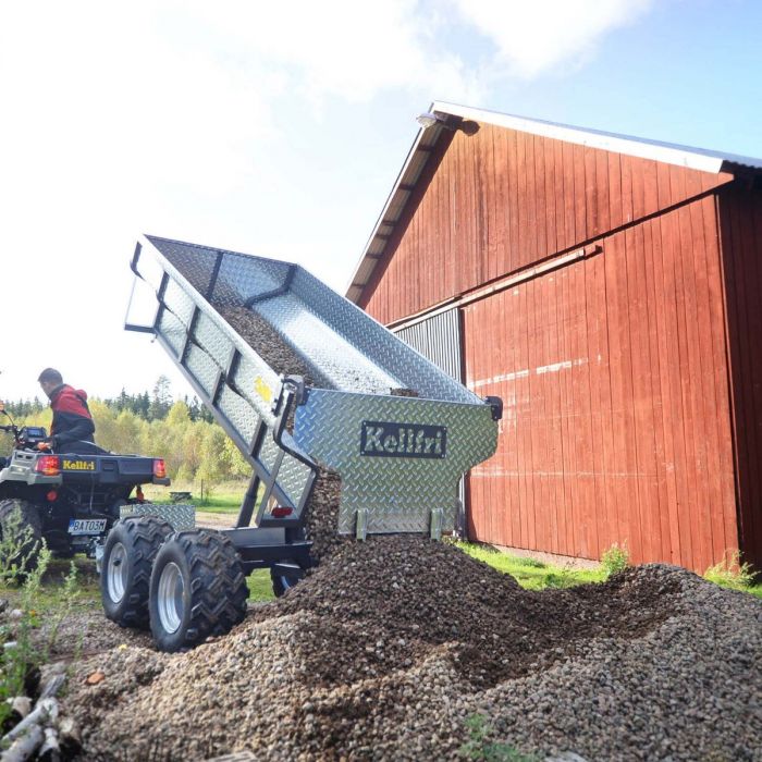 Tippvagn ATV 1420 kg elhydraulisk tipp bild tippar
