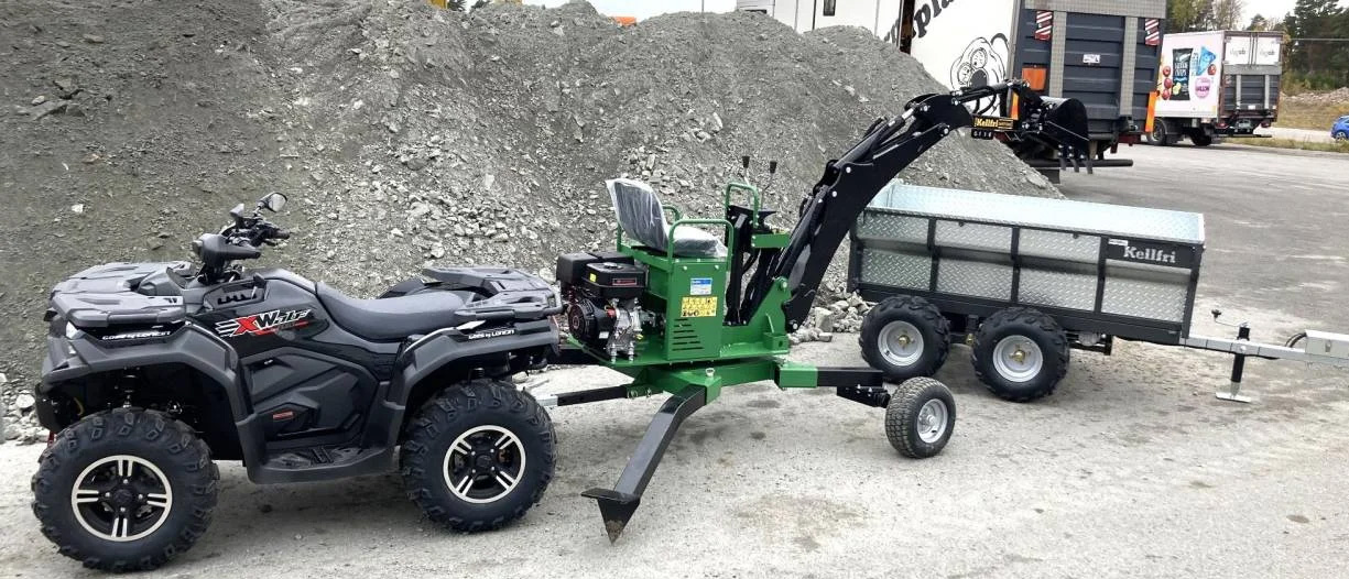 Goes XWolf 700 fyrhjuling med grävpaket inklusive grävare och tippvagn